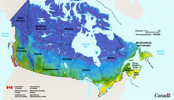 آب و هوای شهرهای مهم کانادا